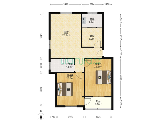 通虹路145号 2室2厅1卫 91平方