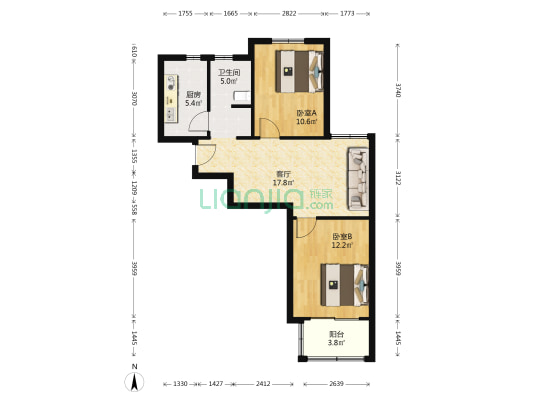 定坊嘉苑 2室1厅1卫 78平方