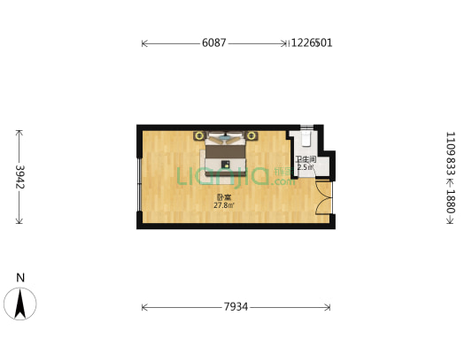 华瑞大厦 1室0厅1卫 50平方