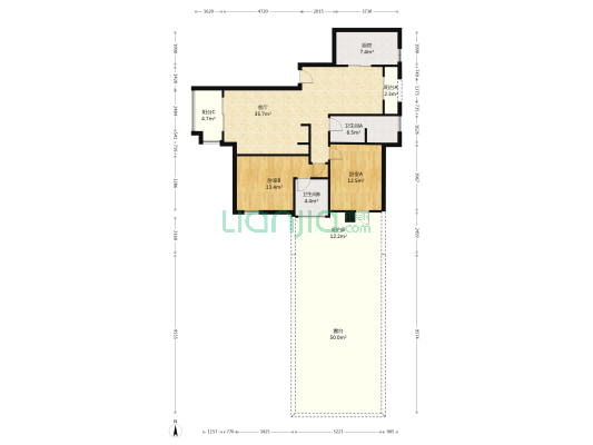 天江鼎城雅园 2室1厅2卫 115平方