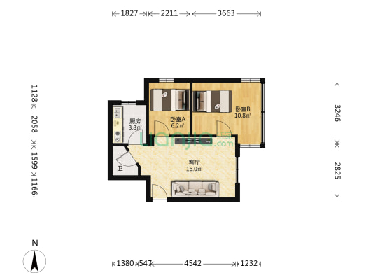 达祥苑小区 2室1厅1卫 49平方