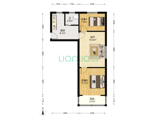 运光新村 2室1厅1卫 62平方