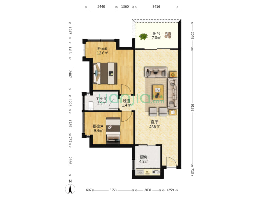 春风格拉斯 2室1厅1卫 79平方
