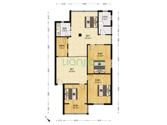 棠湖西路一段163号 3室2厅1卫 123平方