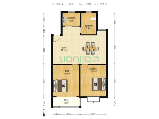 福马小区 1室1厅0卫 94平方