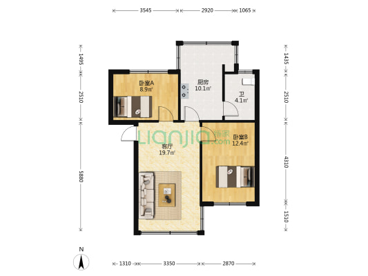 西站路18号 2室1厅1卫 65平方