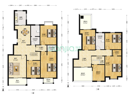 长乐苑 6室2厅3卫 210平方