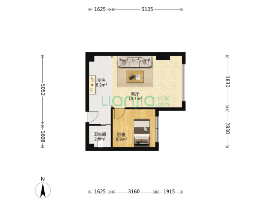 西景盛典 1室1厅1卫 53平方