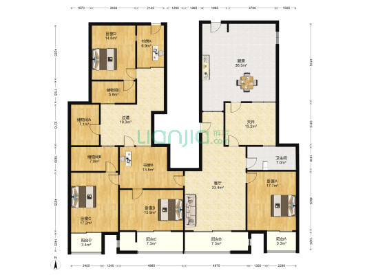 鲁易大厦 6室1厅1卫 189平方