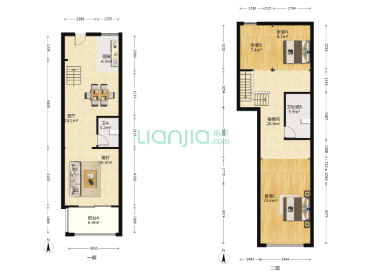 都市豪园 3室2厅2卫 115平方