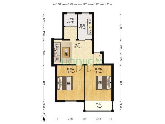 吴中西路65号 2室1厅1卫 74平方