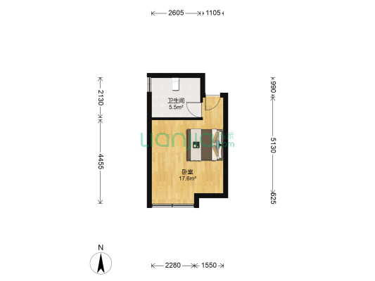 居福苑北区 1室0厅1卫 138平方