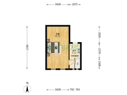 源茂里 1室1厅1卫 28平方