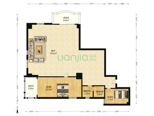 长安大厦 2室1厅0卫 158平方