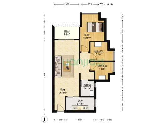 兰亭盛荟 1室1厅1卫 76平方