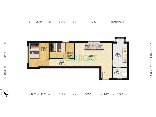 良茂大院 2室1厅1卫 53平方