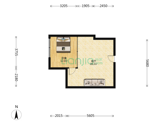 兴隆大厦 1室1厅0卫 63平方