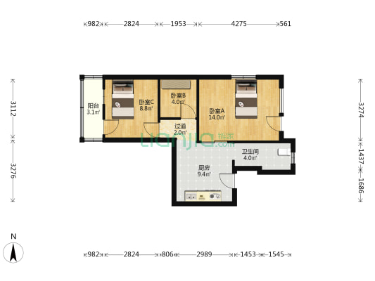衣锦街567号 3室0厅1卫 58平方