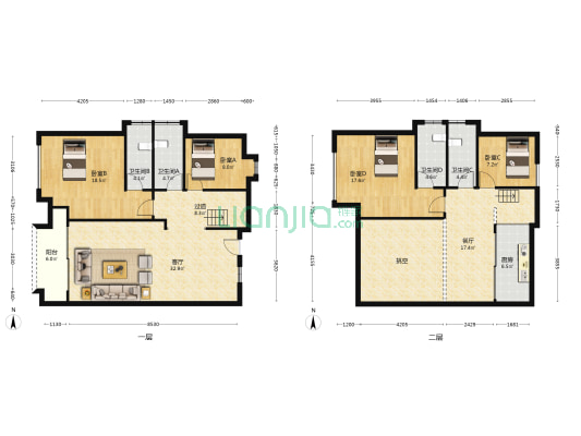 东方明珠商业大厦 4室2厅4卫 124平方