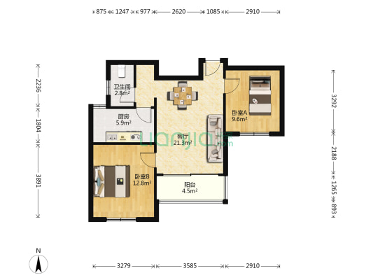 聚和佳苑一区 2室1厅1卫 79平方