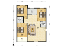 天宝郦景小区精装大三居双卫，证满五唯一，有地下室-涿州天保郦景户型图