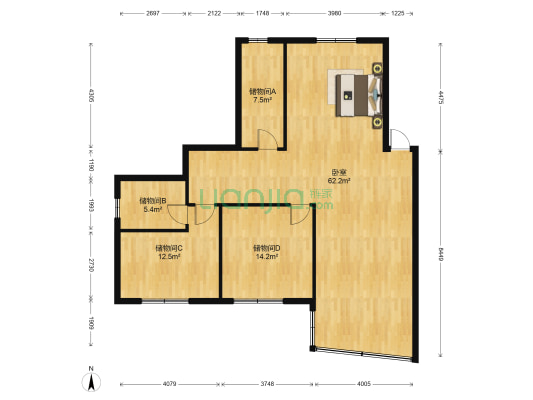江帆花苑中区 1室0厅0卫 122平方
