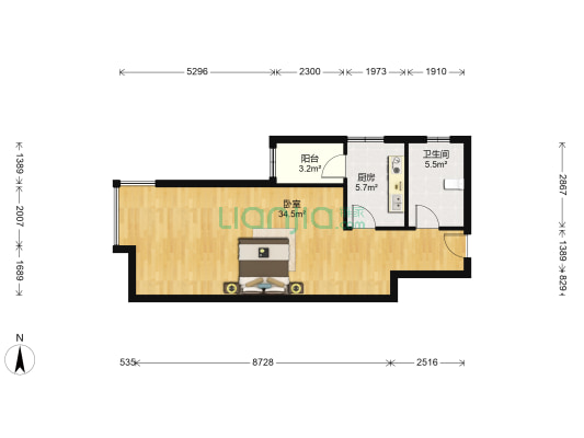 北方融城 1室0厅1卫 61平方
