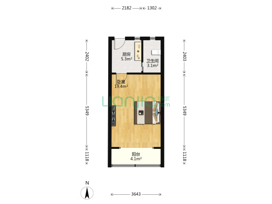 西藏北路963号 3室0厅1卫 37平方