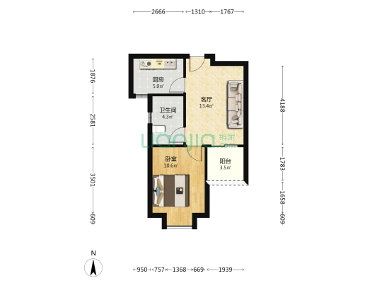 薛岭新村 1室1厅1卫 50平方