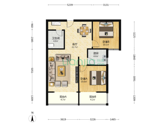 金河嘉园 2室1厅1卫 99平方