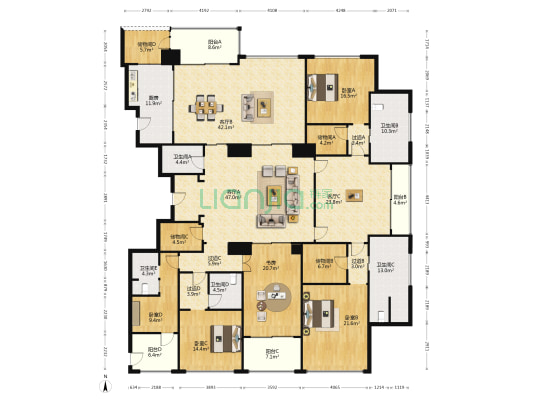 钱江水晶澜轩 4室3厅4卫 378平方