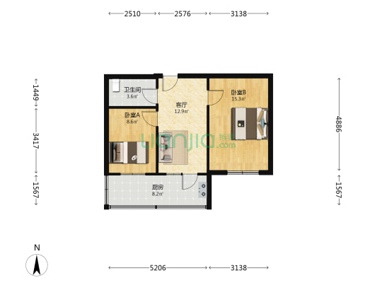 太标小区 2室1厅1卫 60平方