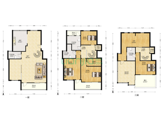 高尔夫湖滨花苑 5室1厅4卫 319平方
