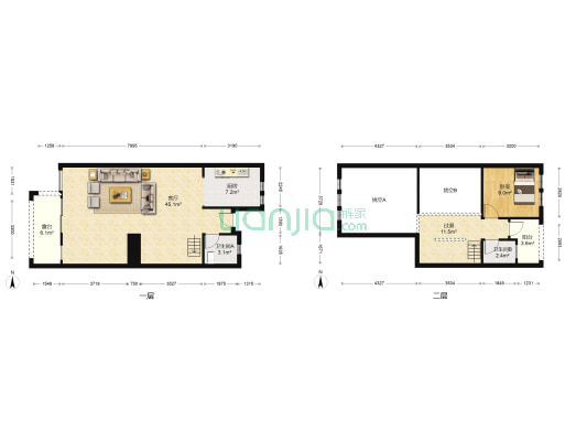 定南山 1室1厅2卫 188平方