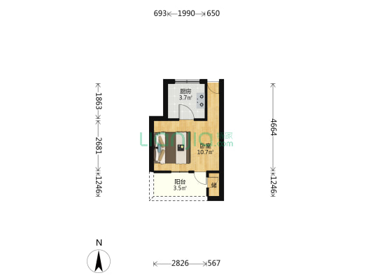 西七路 1室0厅0卫 29平方