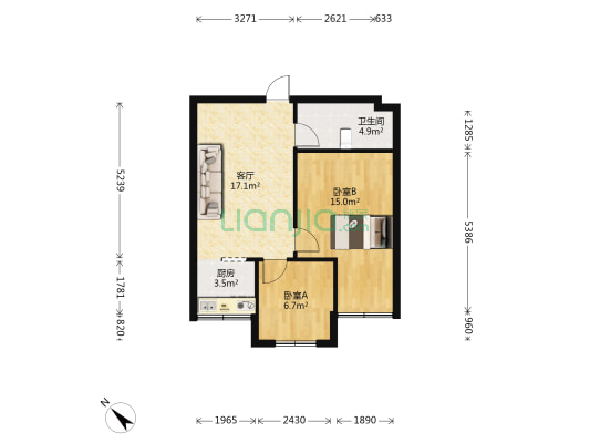 花溪大道北段146号 2室1厅1卫 62平方