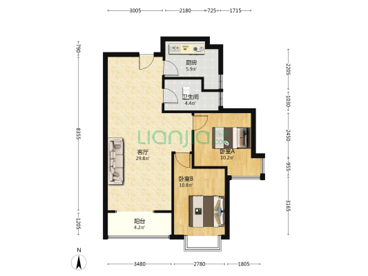 此房是低楼层的采光不受影响 精装修契税票满二-户型图