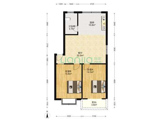 柏林小镇 2室1厅1卫 85平方
