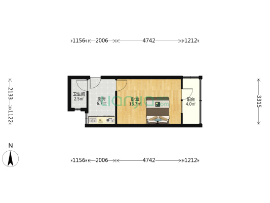 择仁里 1室0厅1卫 36平方