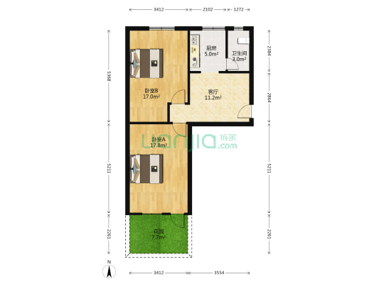 梅里弄15号 2室1厅1卫 67平方