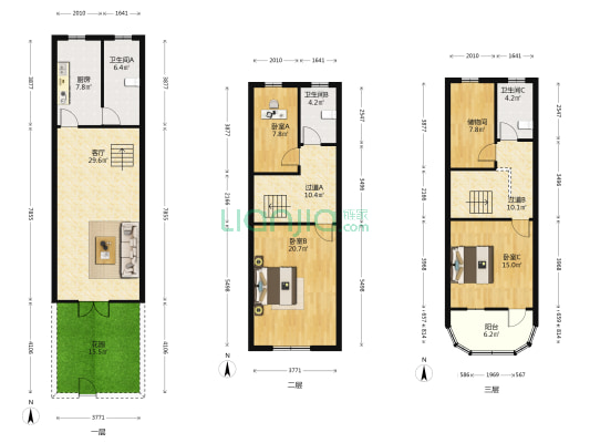 河北岸 3室1厅3卫 138平方