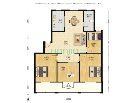 锦绣北苑 3室1厅1卫 130平方