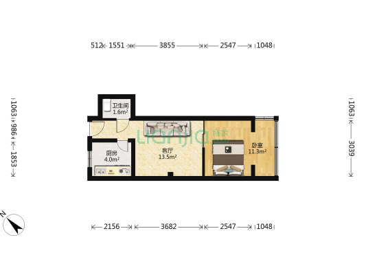 育婴堂街26号 1室1厅1卫 39平方