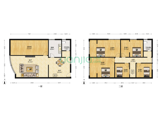 南方花园B区 5室2厅2卫 211平方