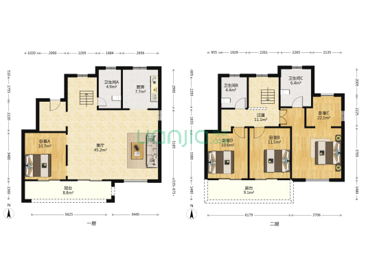 瑞祥壹号 4室1厅3卫 182平方