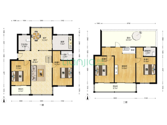 福达苑 4室2厅3卫 162平方