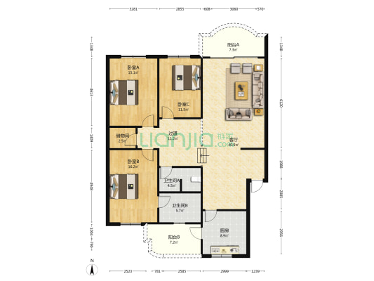 吉祥苑 3室1厅2卫 144平方
