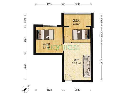 建设大道752号 2室1厅0卫 48平方