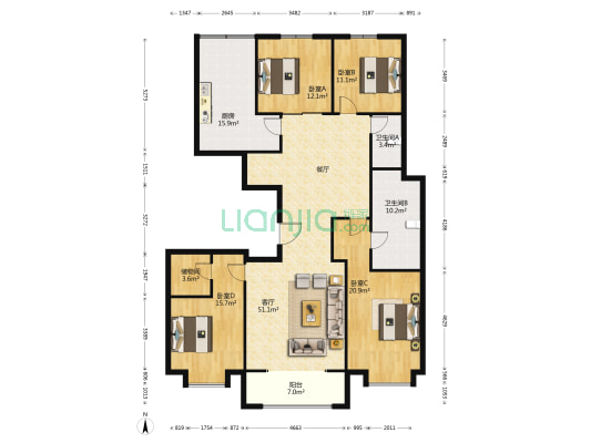 普罗旺世七期温泉别墅 4室1厅2卫 188平方