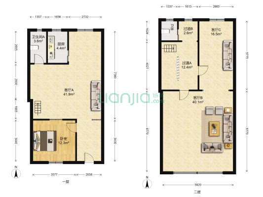 菜园巷小区 1室3厅2卫 155平方